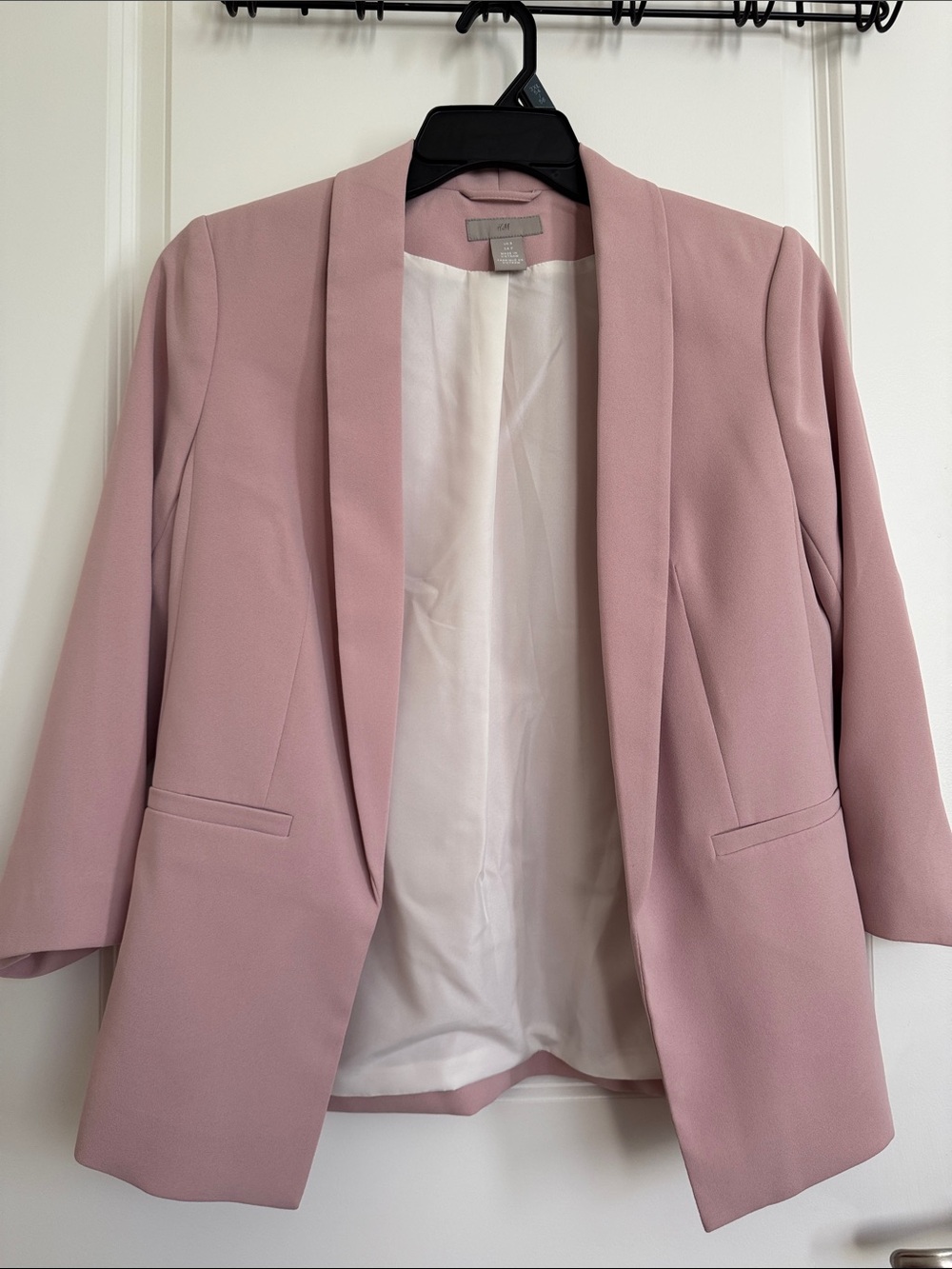 H&M - Blush Pink Open-Front Blazer